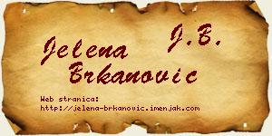Jelena Brkanović vizit kartica